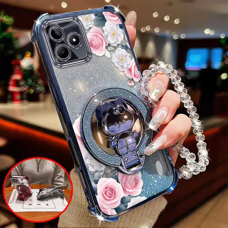 Realme Note 50 - 3 قطع (غطاء هاتف بتصميم الوردة